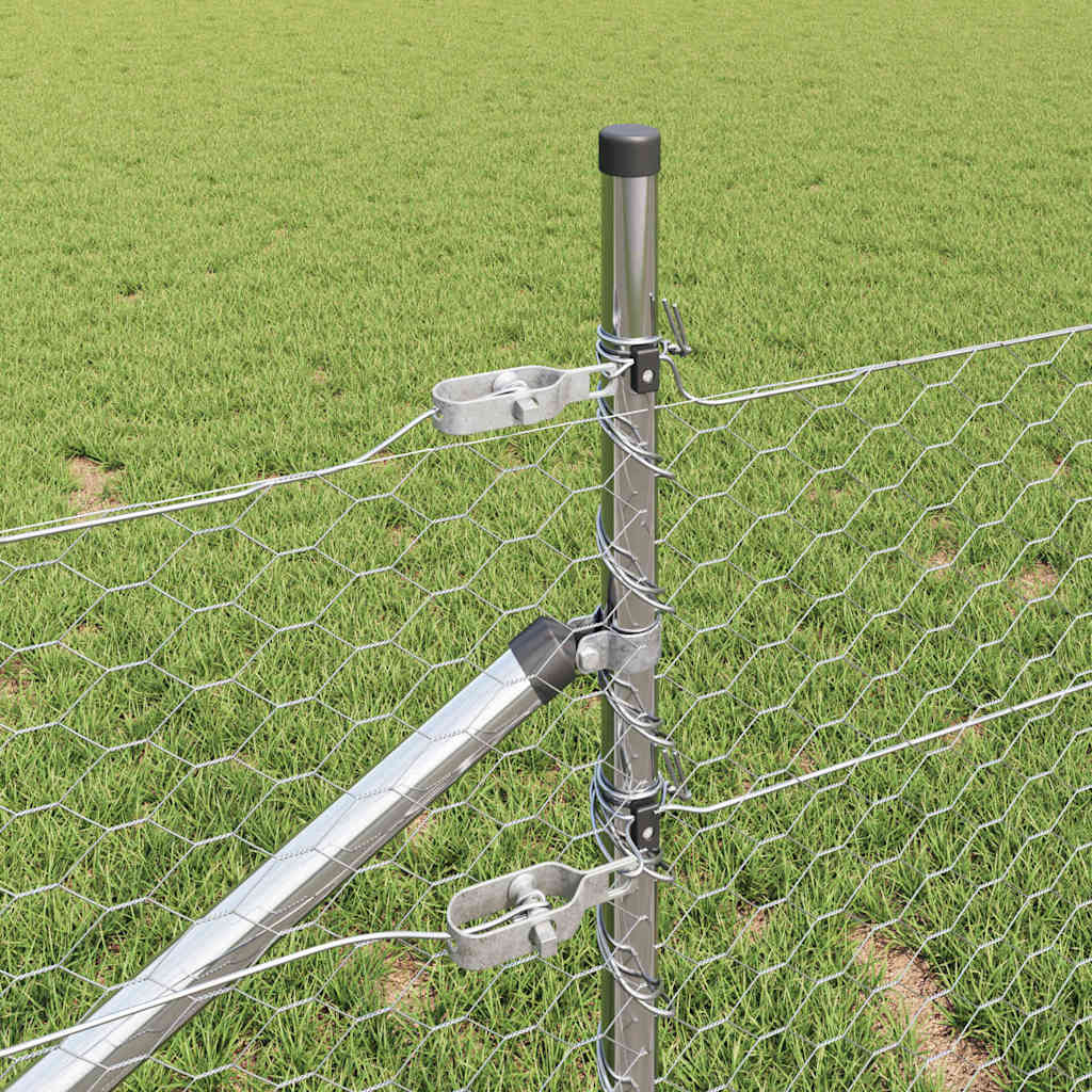 Palo della recinzione Argento 100 x 0,5 m (maglia 36 mm)