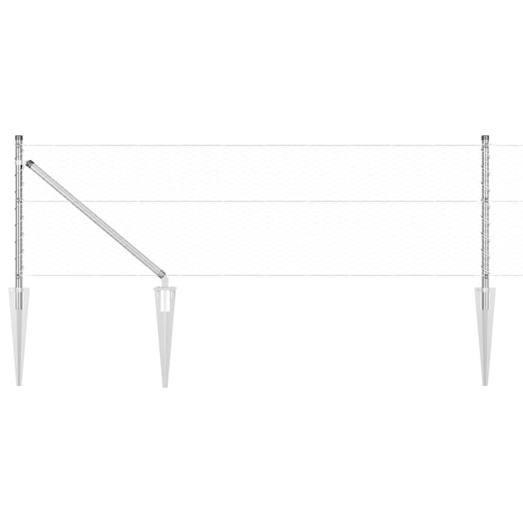 Palo della recinzione Argento 100 x 0,6 m (rete da 25 mm)