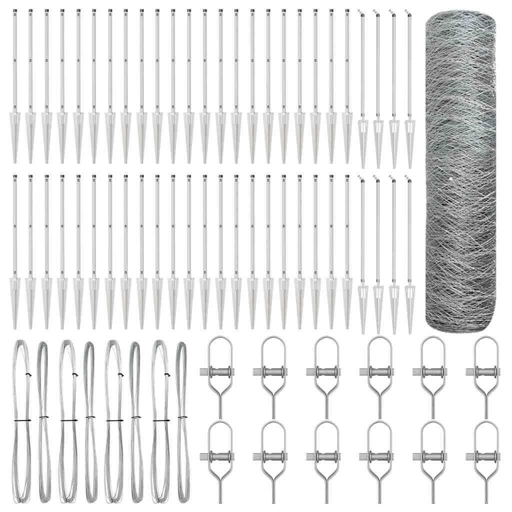 Palo della recinzione Argento 100 x 0,8 m (maglia da 50 mm)