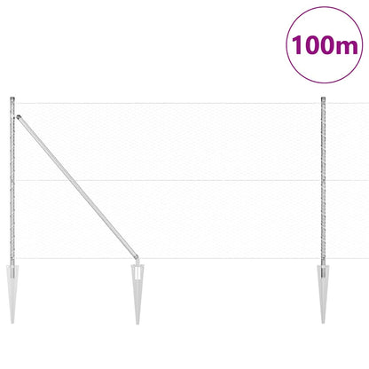 Palo della recinzione Argento 100 x 1 m (maglia da 25 mm)