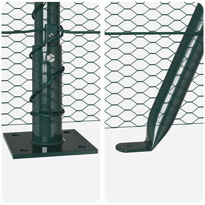 Recinzione esagonale per esterni con base in cemento 50 x 1,5 m