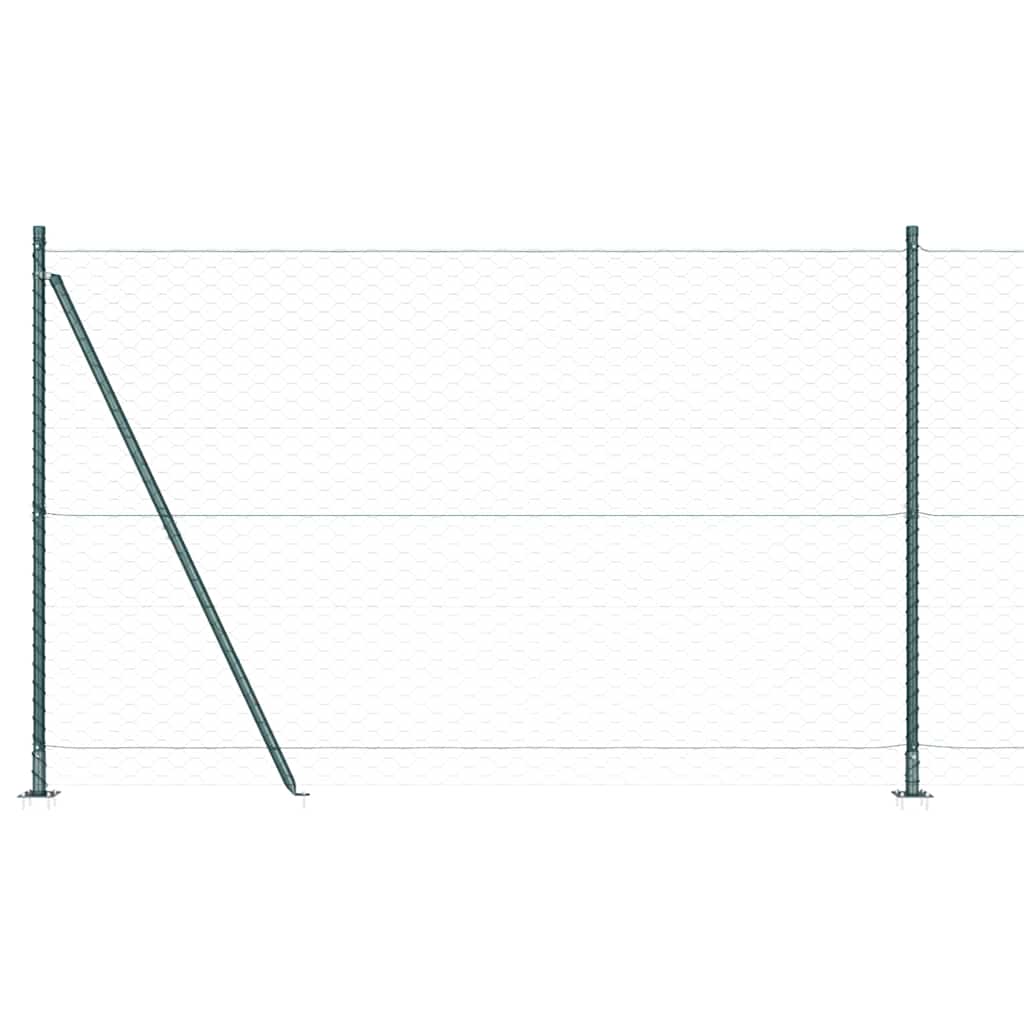 Recinzione esagonale per esterni con base in cemento 50 x 1,6 m