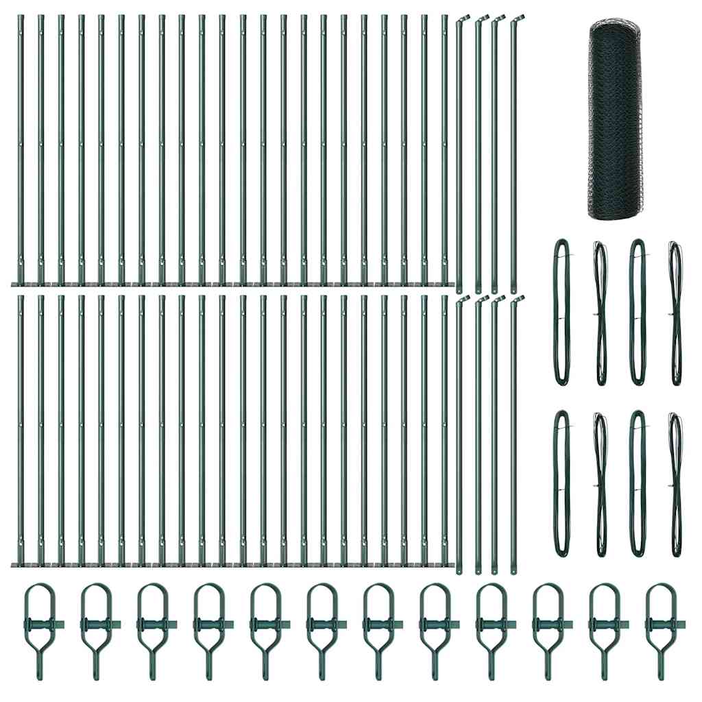 Palo della recinzione Verde 100 x 0,4 m (maglia di 13 mm)