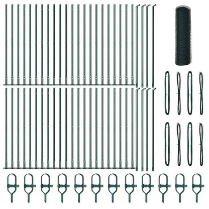 Palo della recinzione Verde 100 x 0,4 m (maglia di 13 mm)