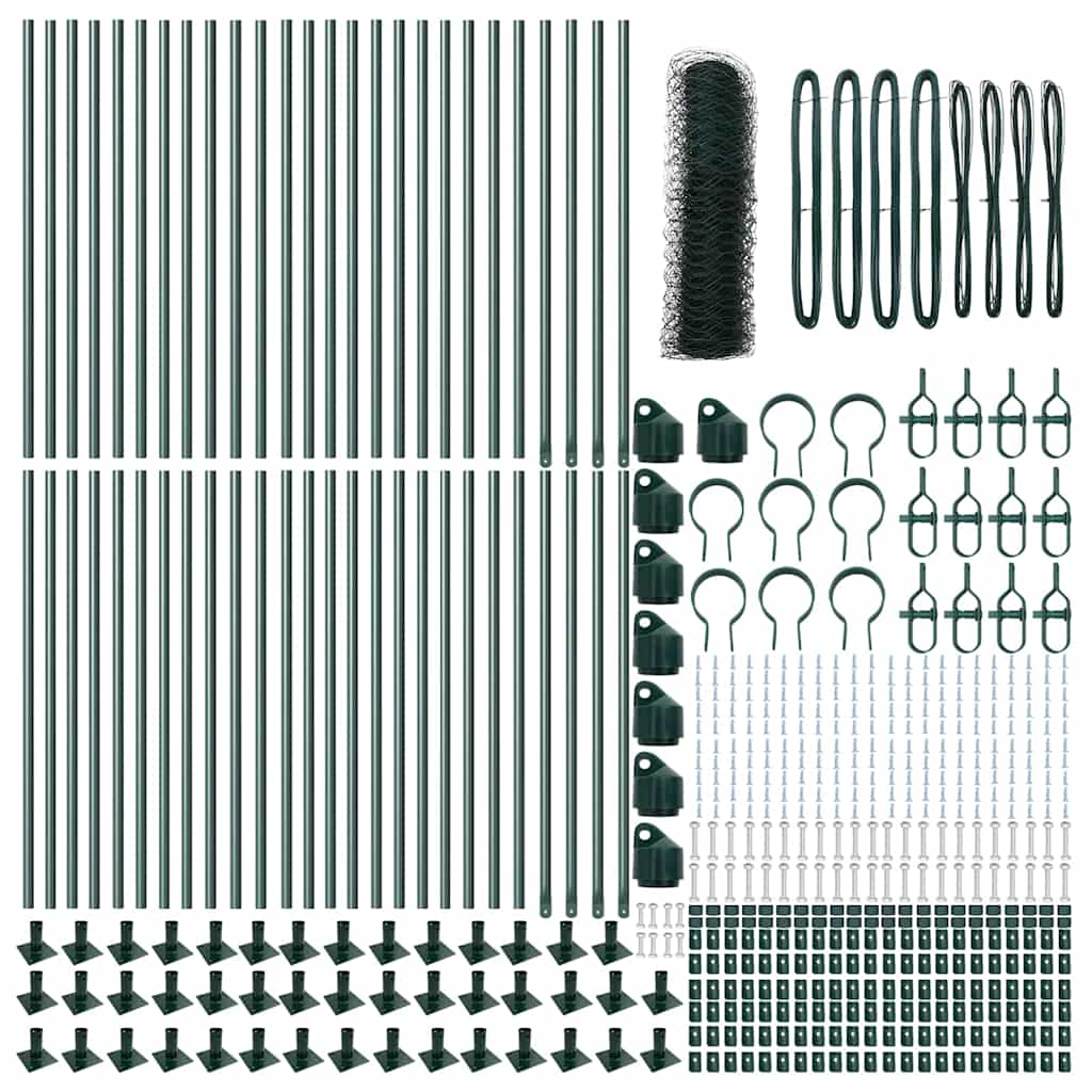 Palo della recinzione Verde 100 x 1 m (maglie da 50 mm)
