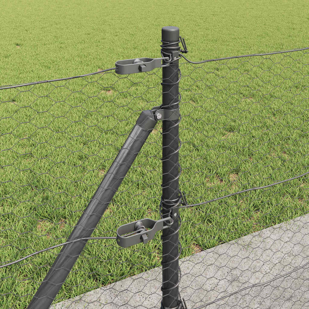 Palo della recinzione Grigio 10 x 0,4 m (rete da 25 mm)