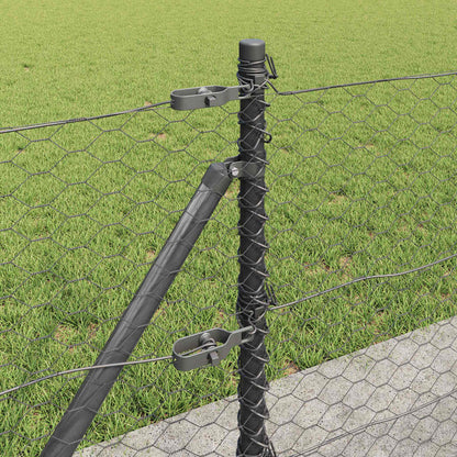 Palo della recinzione Grigio 10 x 0,4 m (rete da 36 mm)