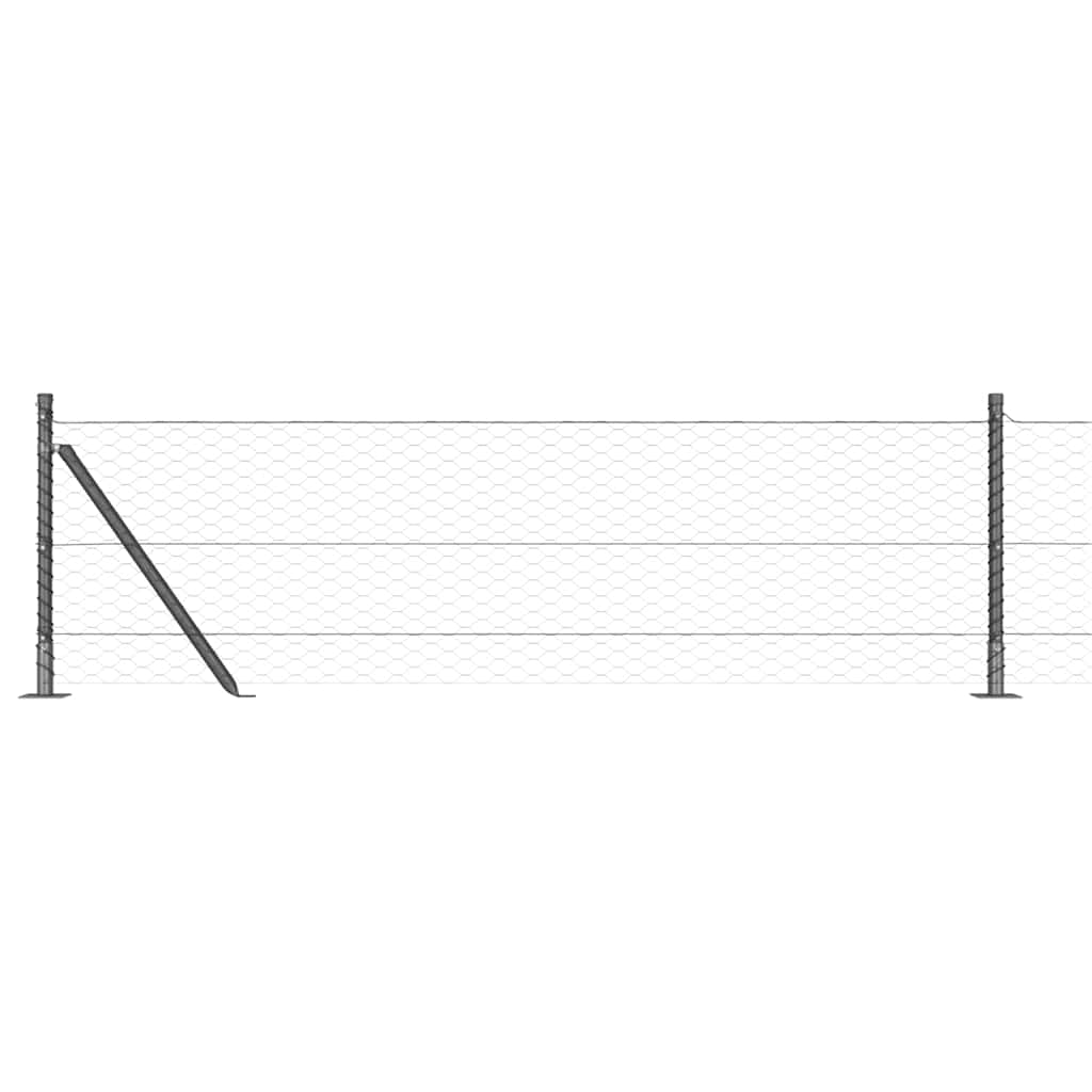 Recinzione esagonale per esterni con base in cemento 10 x 0,4 m