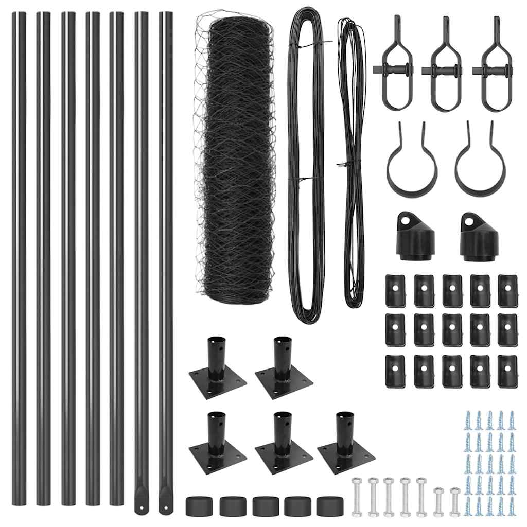 Palo della recinzione Grigio 10 x 0,4 m (rete da 36 mm)