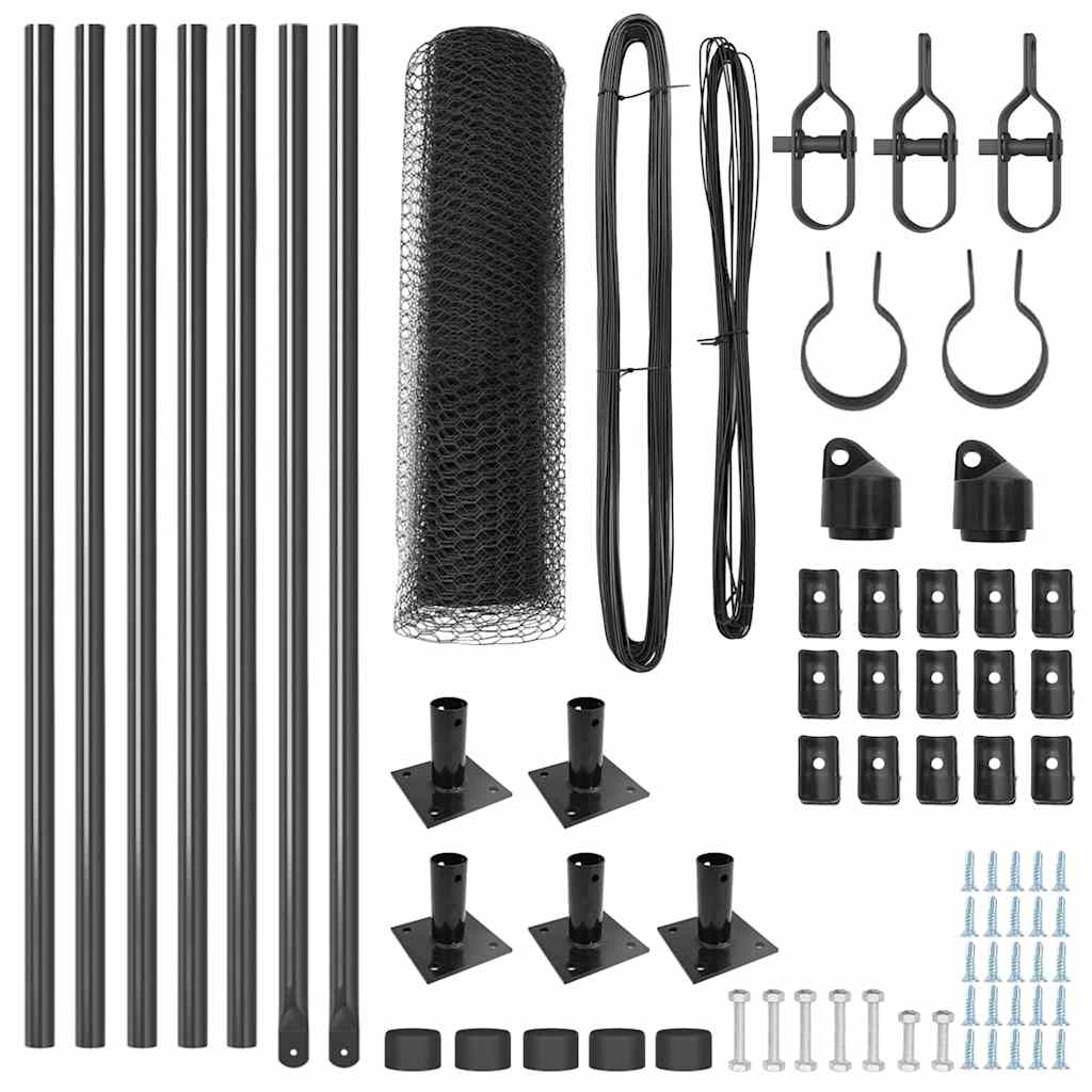 Palo della recinzione Grigio 10 x 0,6 m (rete da 25 mm)