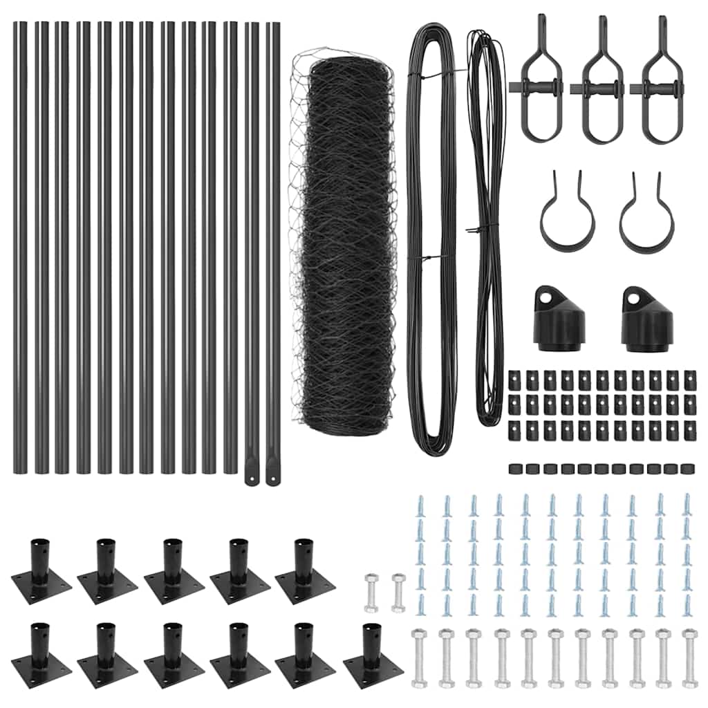 Palo della recinzione Grigio 25 x 0,6 m (maglia 36 mm)