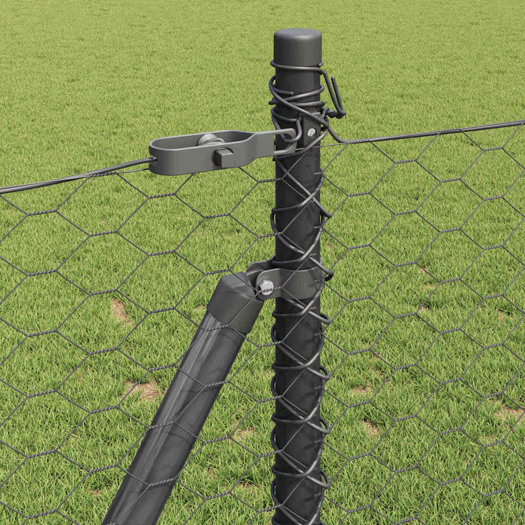 Palo della recinzione Grigio 25 x 0,8 m (maglia da 36 mm)
