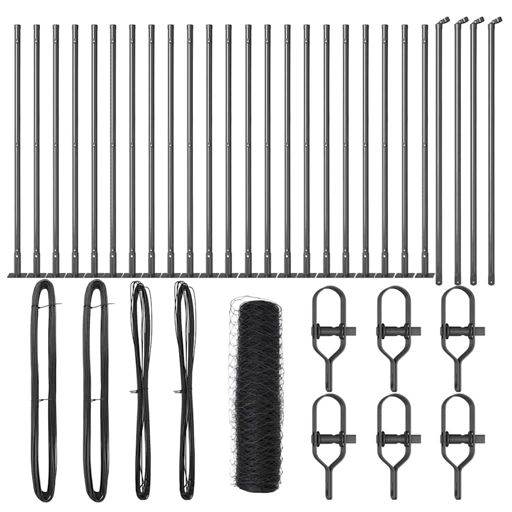 Palo della recinzione Grigio 50 x 0,6 m (maglia 36 mm)