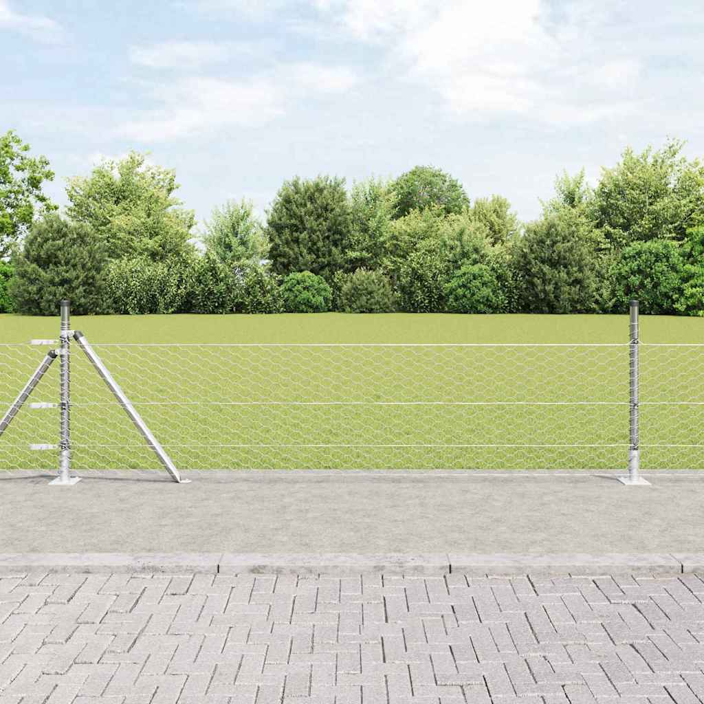 Recinzione esagonale per esterni con base in cemento 10 x 0,5 m