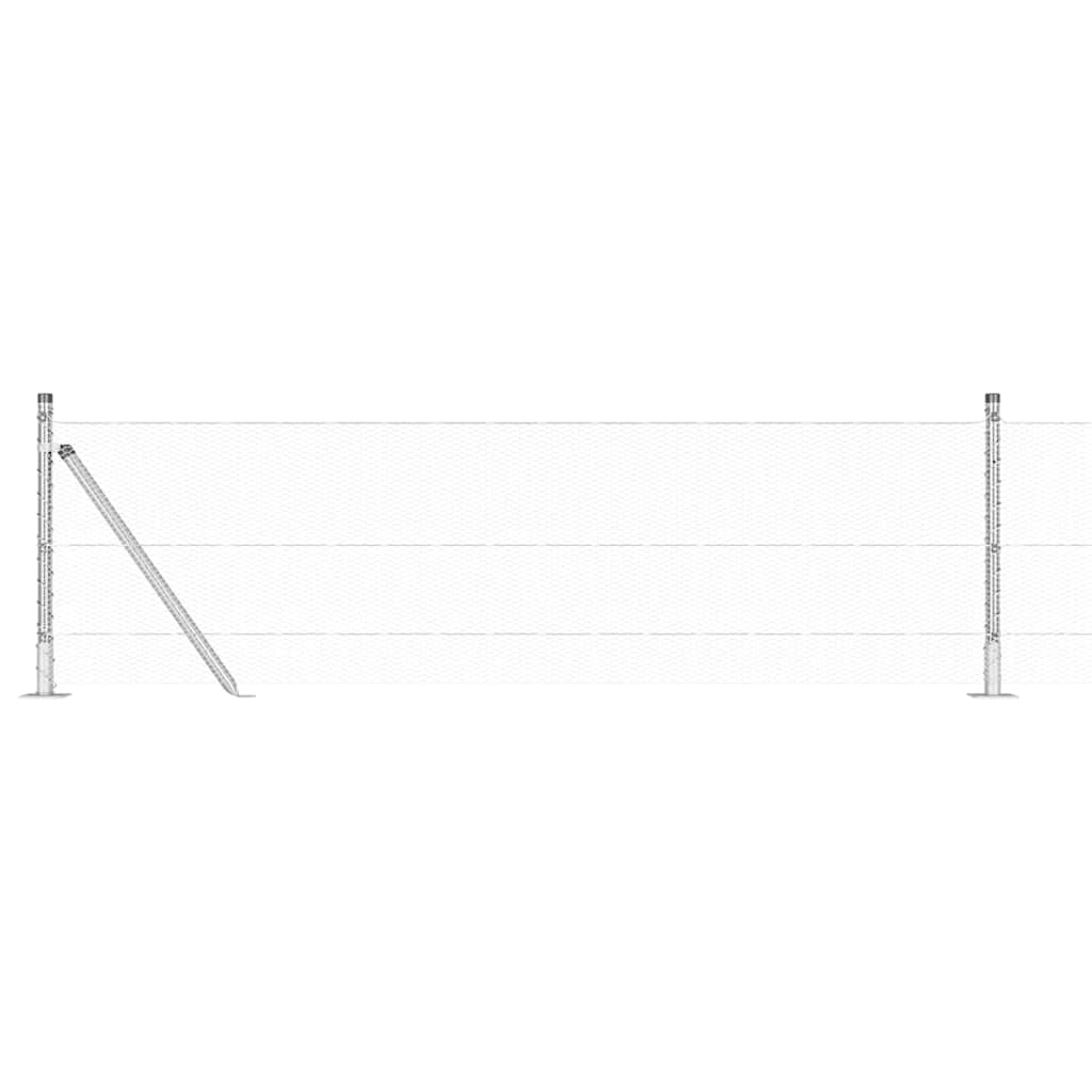 Palo della recinzione Argento 10 x 0,6 m (rete 13 mm) Acciaio
