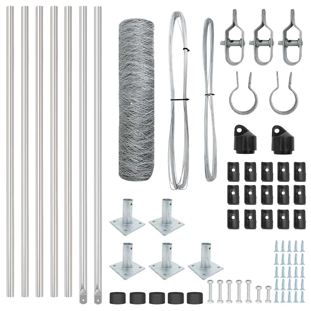 Palo della recinzione Argento 10 x 0,6 m (rete 36 mm) Acciaio