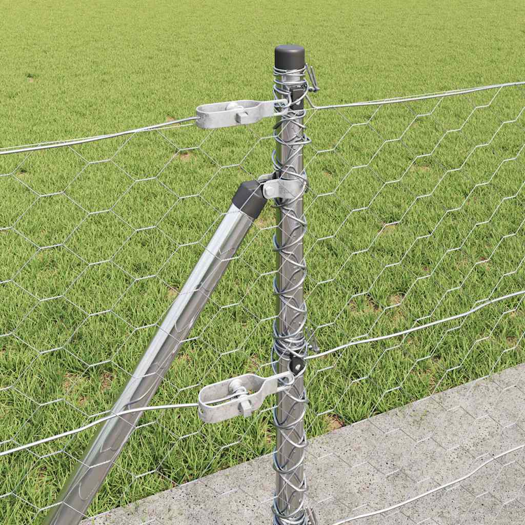 Palo della recinzione Argento 10 x 0,6 m (maglia 50 mm) Acciaio