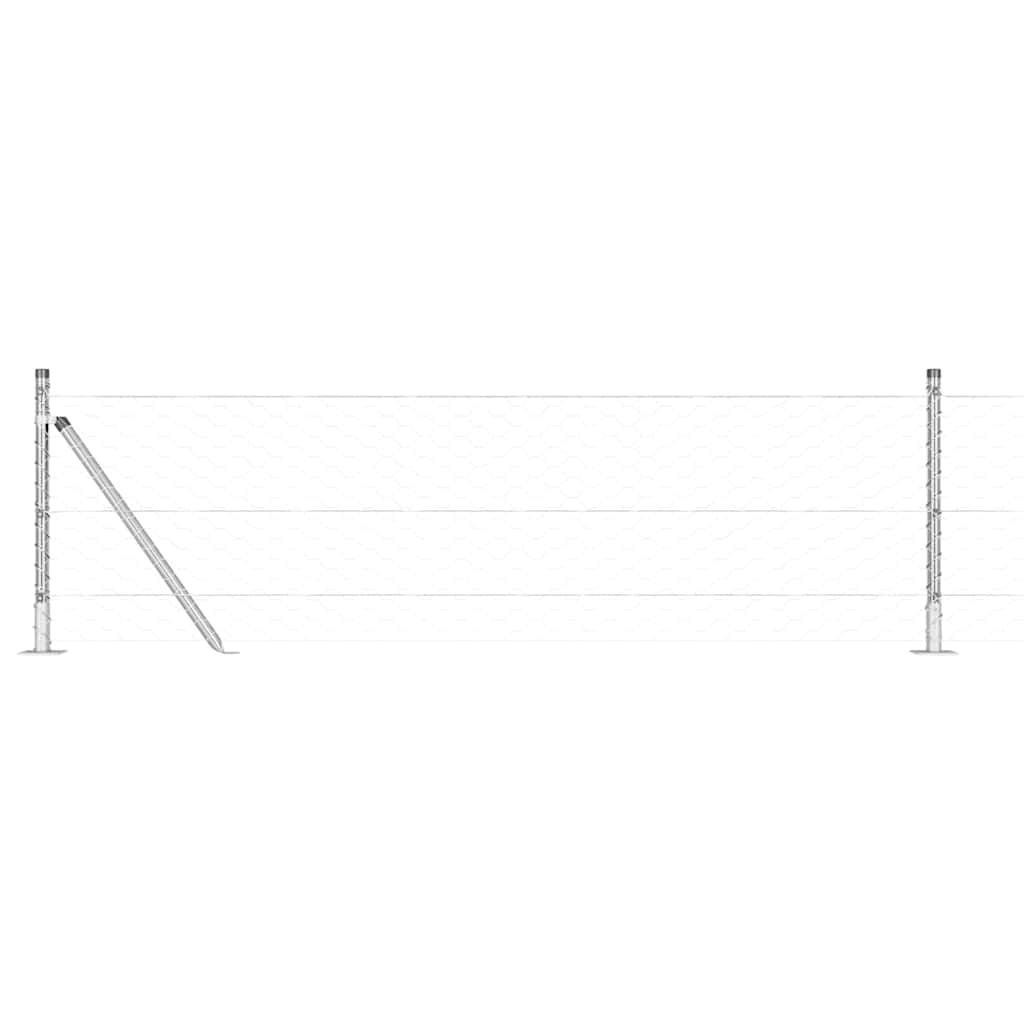 Palo della recinzione Argento 10 x 0,6 m (maglia 50 mm) Acciaio