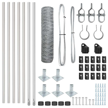 Palo della recinzione Argento 10 x 0,6 m (maglia 50 mm) Acciaio