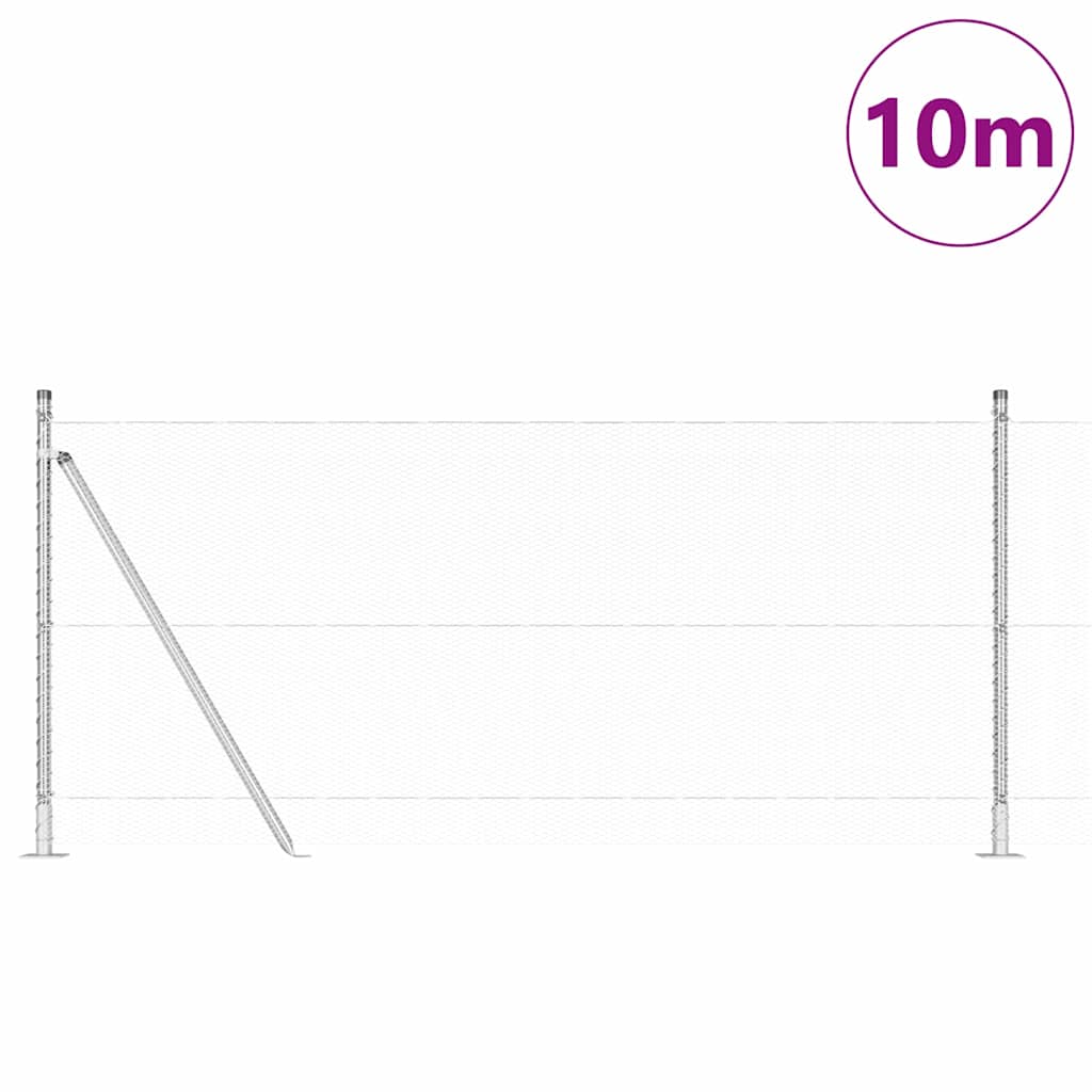 Recinzione esagonale per esterni con base in cemento 10 x 1 m