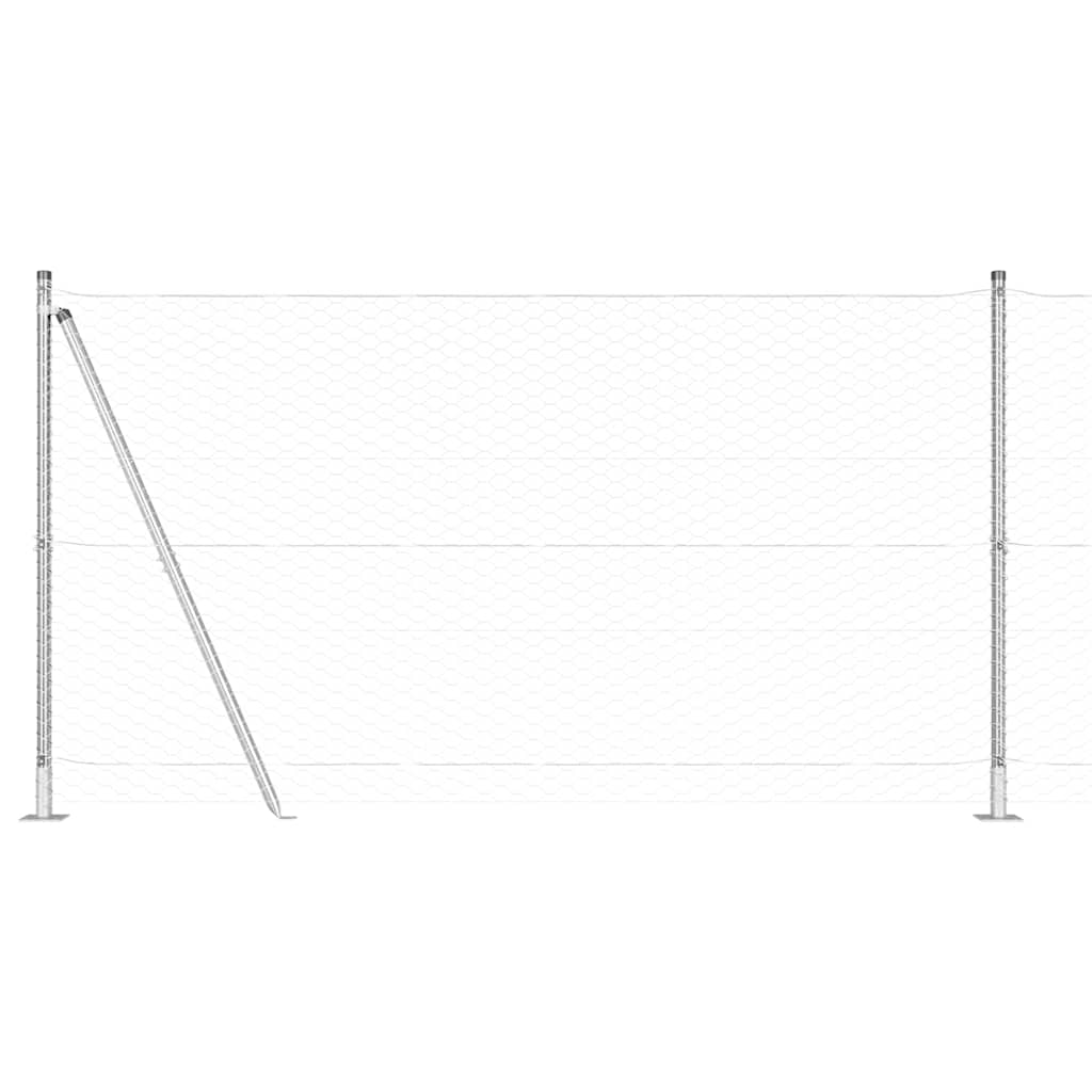 Recinzione esagonale per esterni con base in cemento 10 x 1,2 m