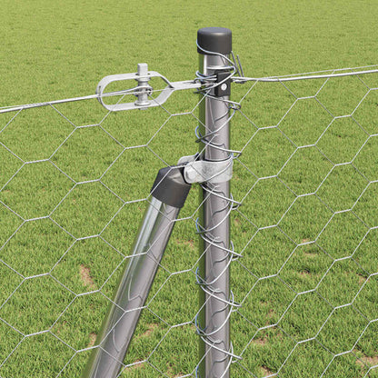 Recinzione esagonale per esterni con base in cemento 10 x 1,2 m