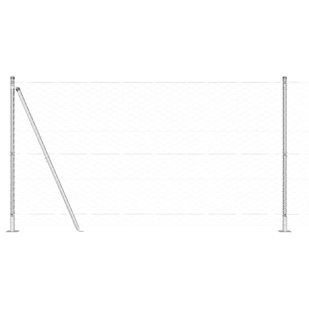 Recinzione esagonale per esterni con base in cemento 10 x 1,2 m
