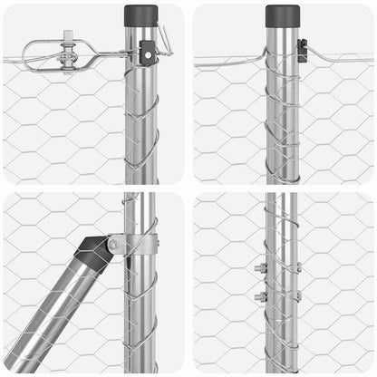 Recinzione esagonale per esterni con base in cemento 10 x 1,4 m
