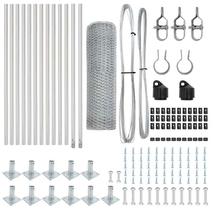 Palo della recinzione Argento 25 x 0,4 m (maglia da 13 mm)