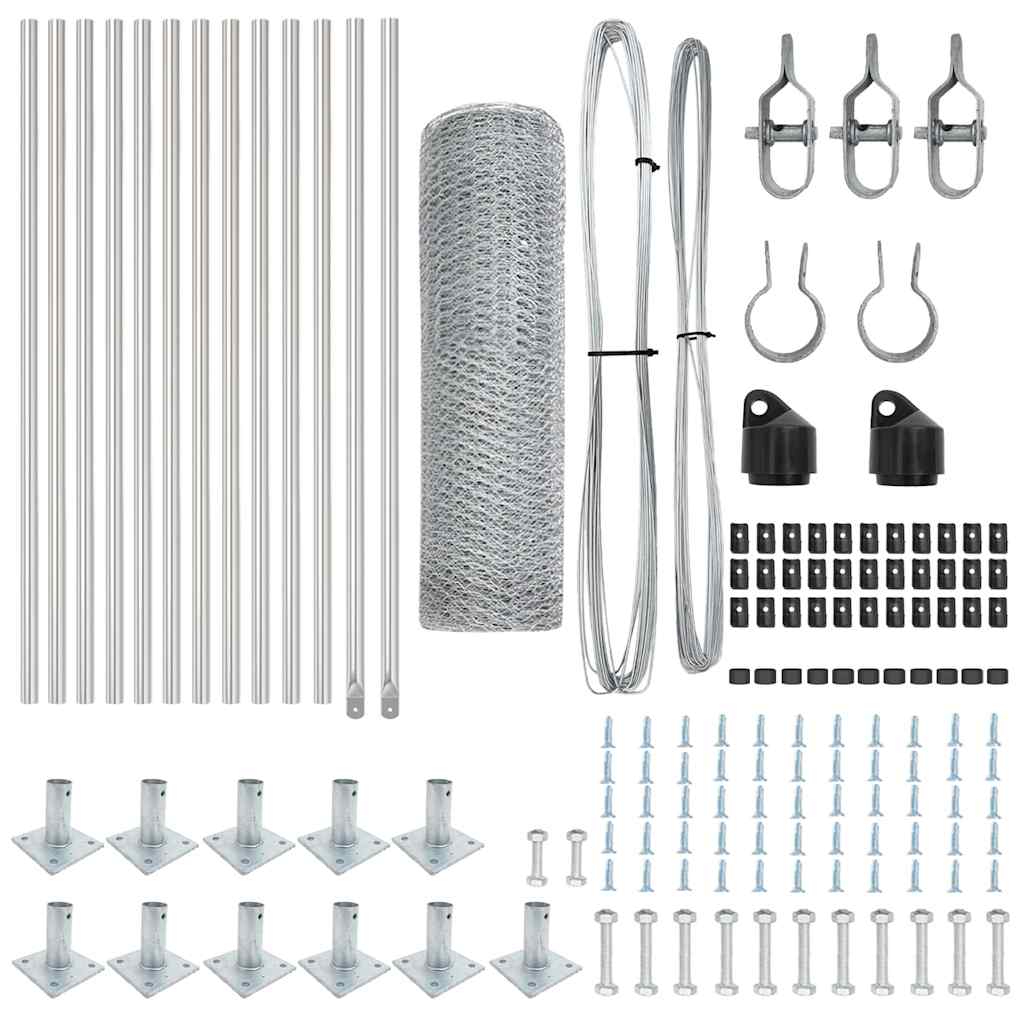 Palo della recinzione Argento 25 x 0,4 m (rete da 25 mm)
