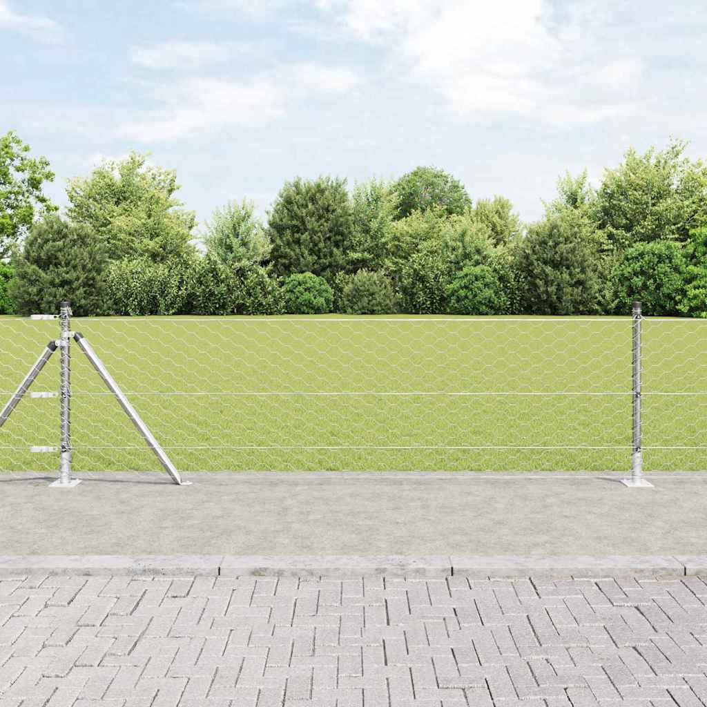 Recinzione esagonale per esterni con base in cemento 25 x 0,6 m