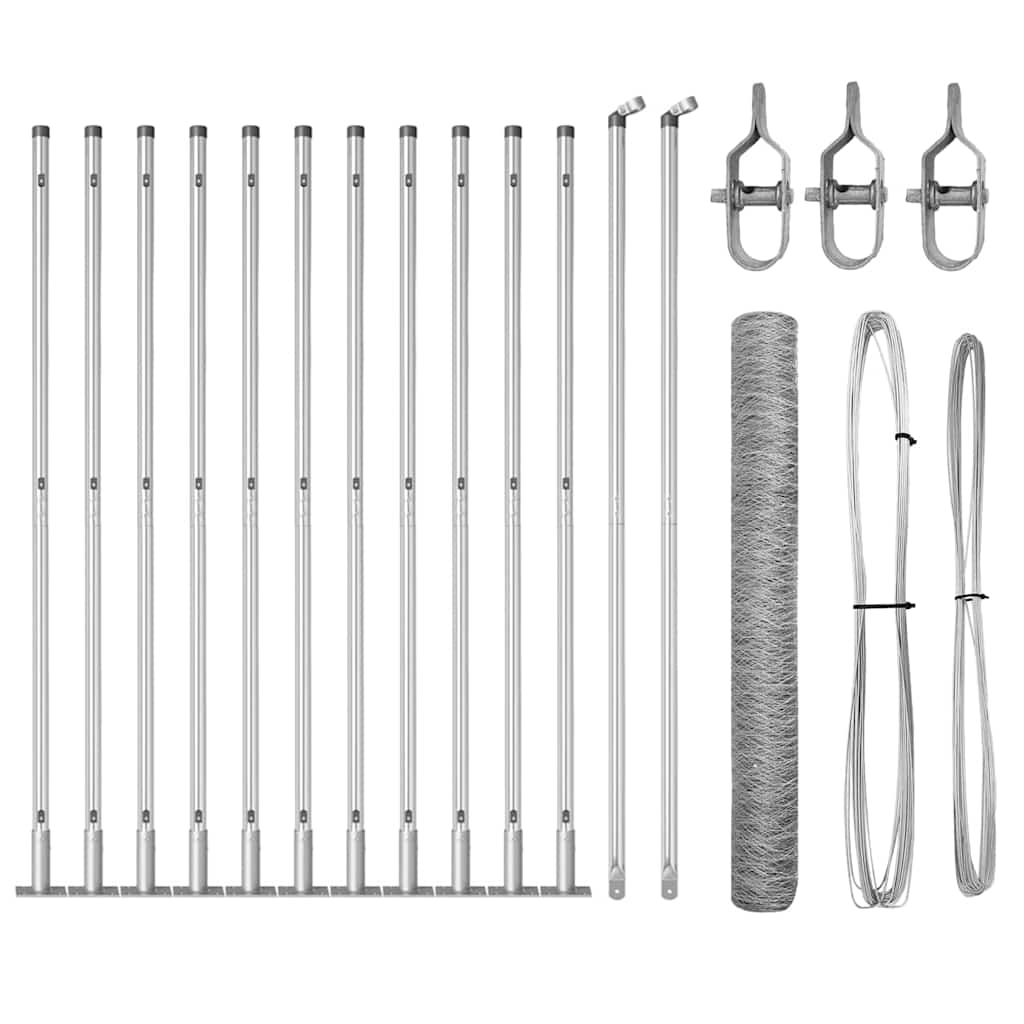 Palo della recinzione Argento 25 x 0,8 m (maglia 50 mm) Acciaio