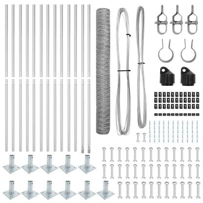 Palo della recinzione Argento 25 x 0,8 m (maglia 50 mm) Acciaio