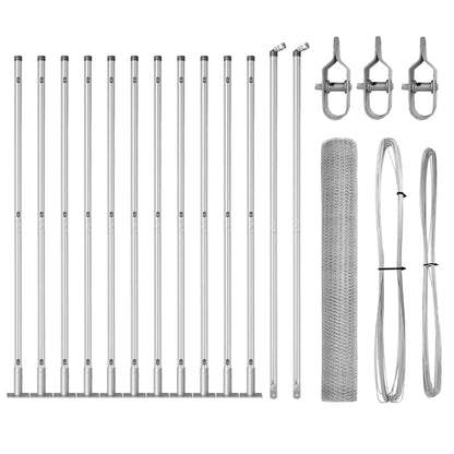 Recinzione esagonale per esterni con base in cemento 25 x 1,2 m