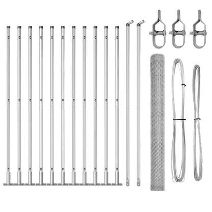 Recinzione esagonale per esterni con base in cemento 25 x 1,4 m