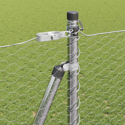Recinzione esagonale per esterni con base in cemento 25 x 1,4 m