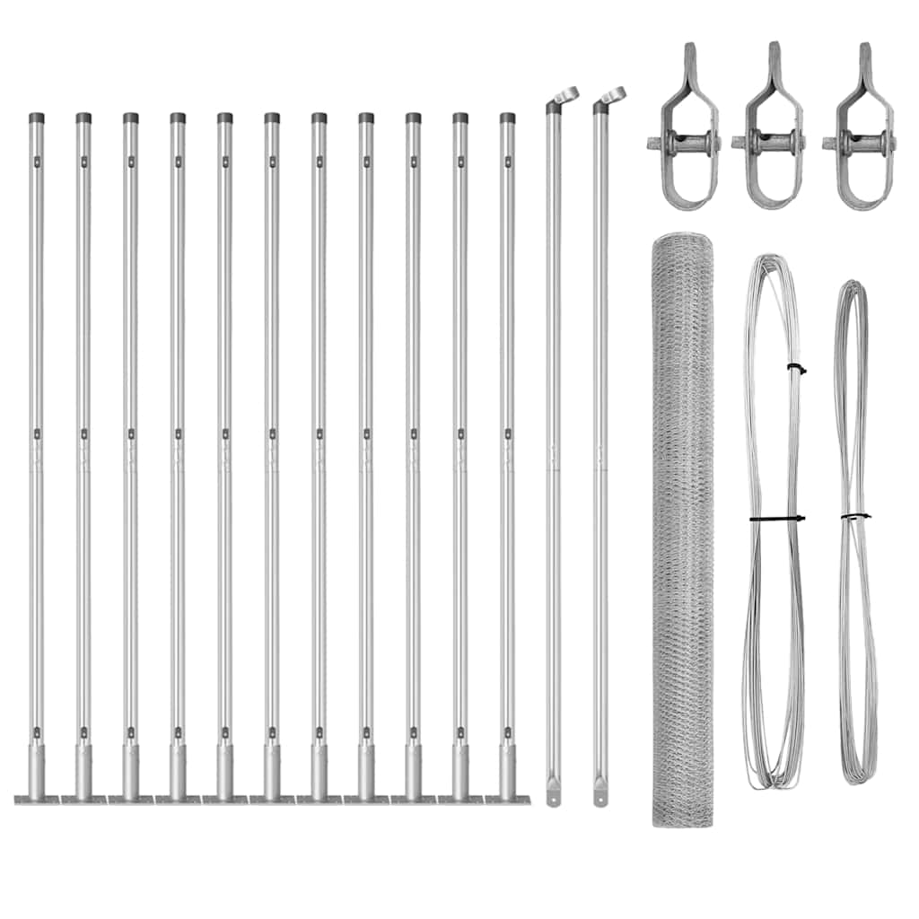 Palo della recinzione Argento 25 x 1,5 m (rete da 25 mm)