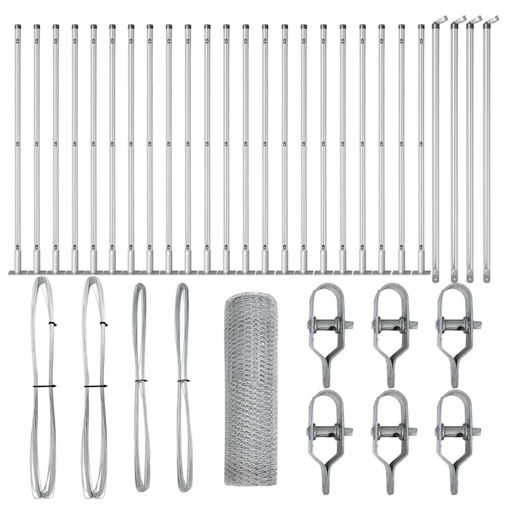 Palo della recinzione Argento 50 x 0,4 m (rete 13 mm) Acciaio