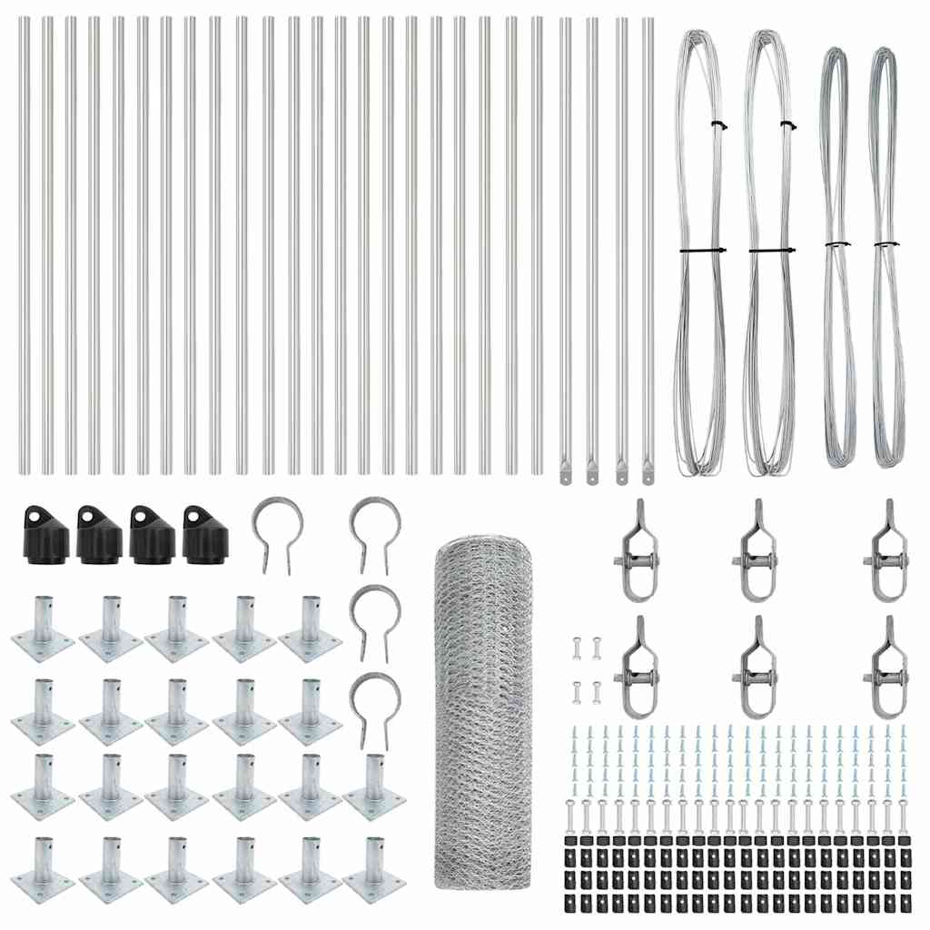 Palo della recinzione Argento 50 x 0,4 m (rete 13 mm) Acciaio