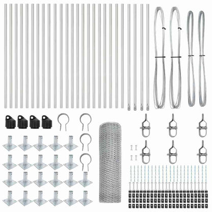 Palo della recinzione Argento 50 x 0,4 m (rete 13 mm) Acciaio