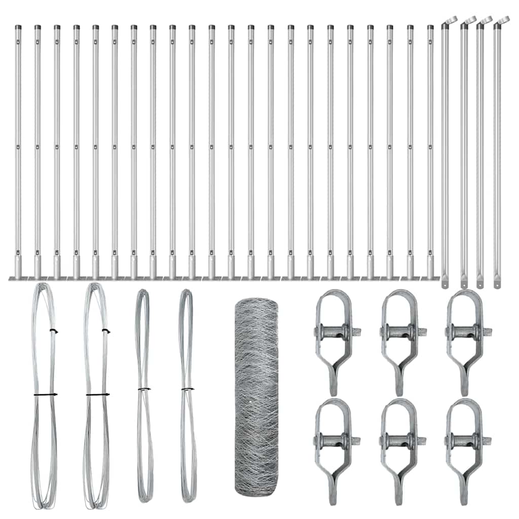 Palo della recinzione Argento 50 x 0,4 m (rete 36 mm) Acciaio