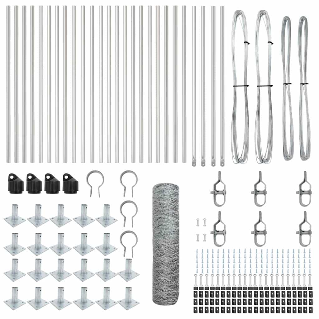 Palo della recinzione Argento 50 x 0,4 m (rete 36 mm) Acciaio