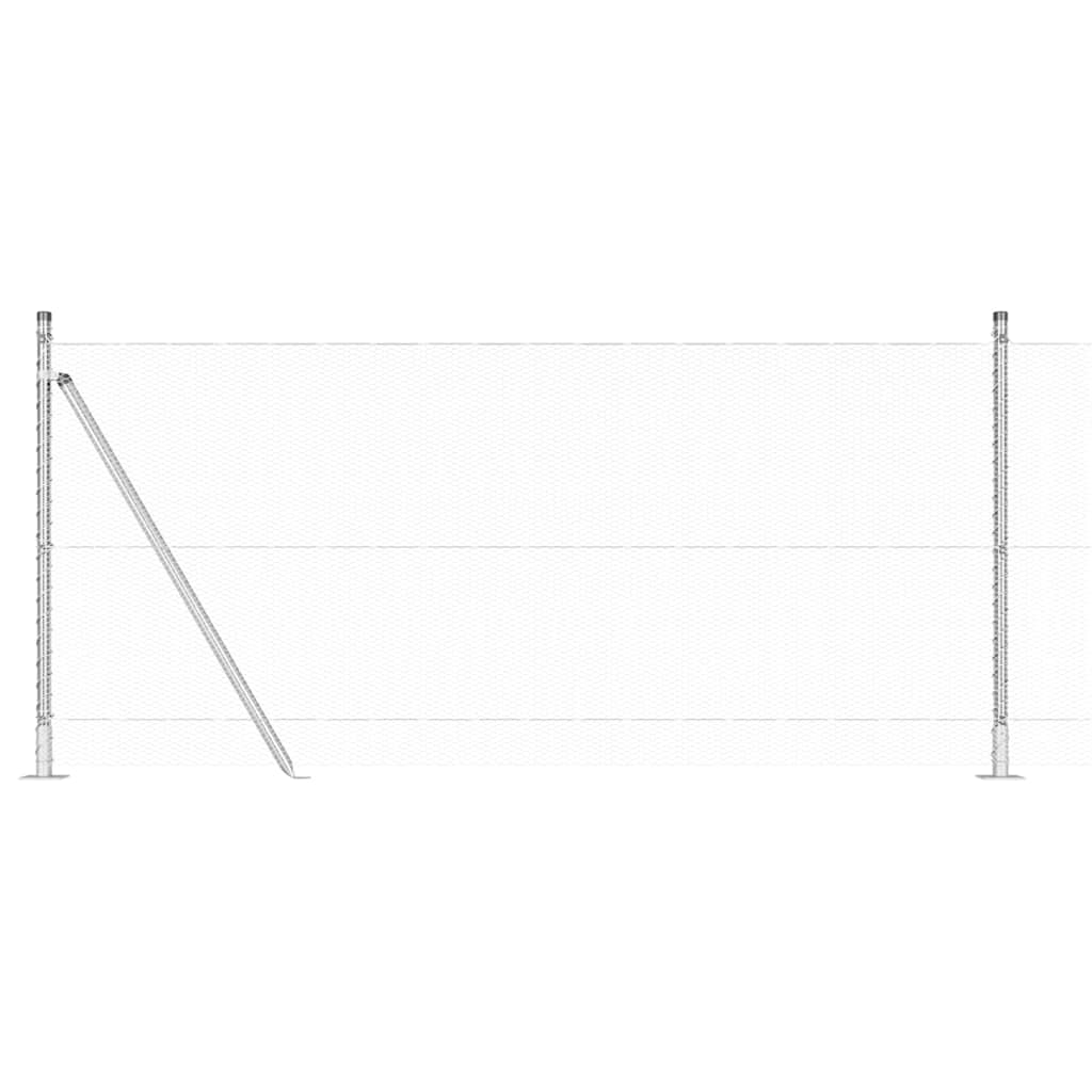 Palo della recinzione Argento 50 x 0,8 m (maglia da 13 mm)