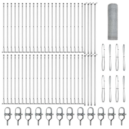 Palo della recinzione Argento 100 x 0,4 m (maglia di 13 mm)