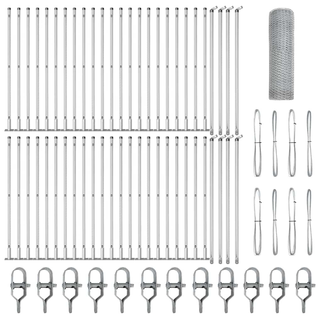 Palo della recinzione Argento 100 x 0,4 m (rete da 25 mm)