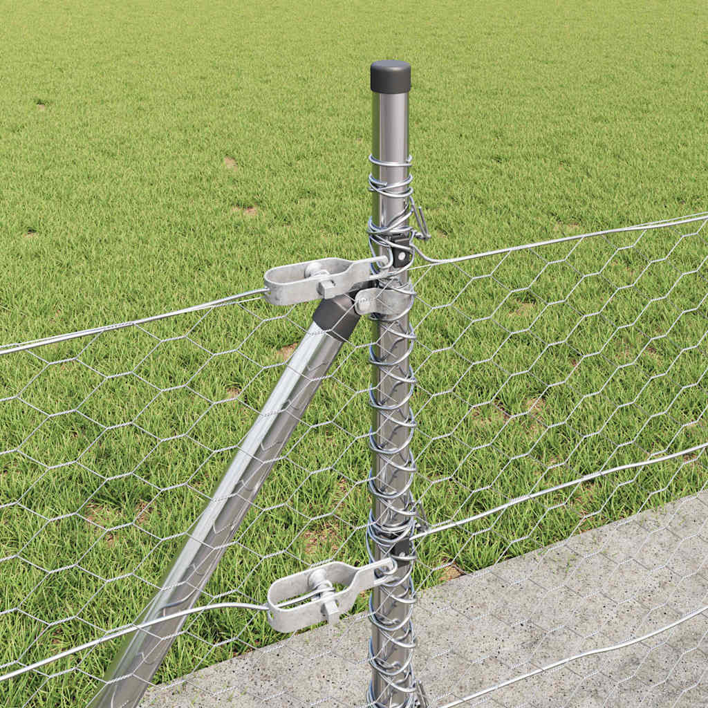 Palo della recinzione Argento 100 x 0,5 m (maglia 36 mm)