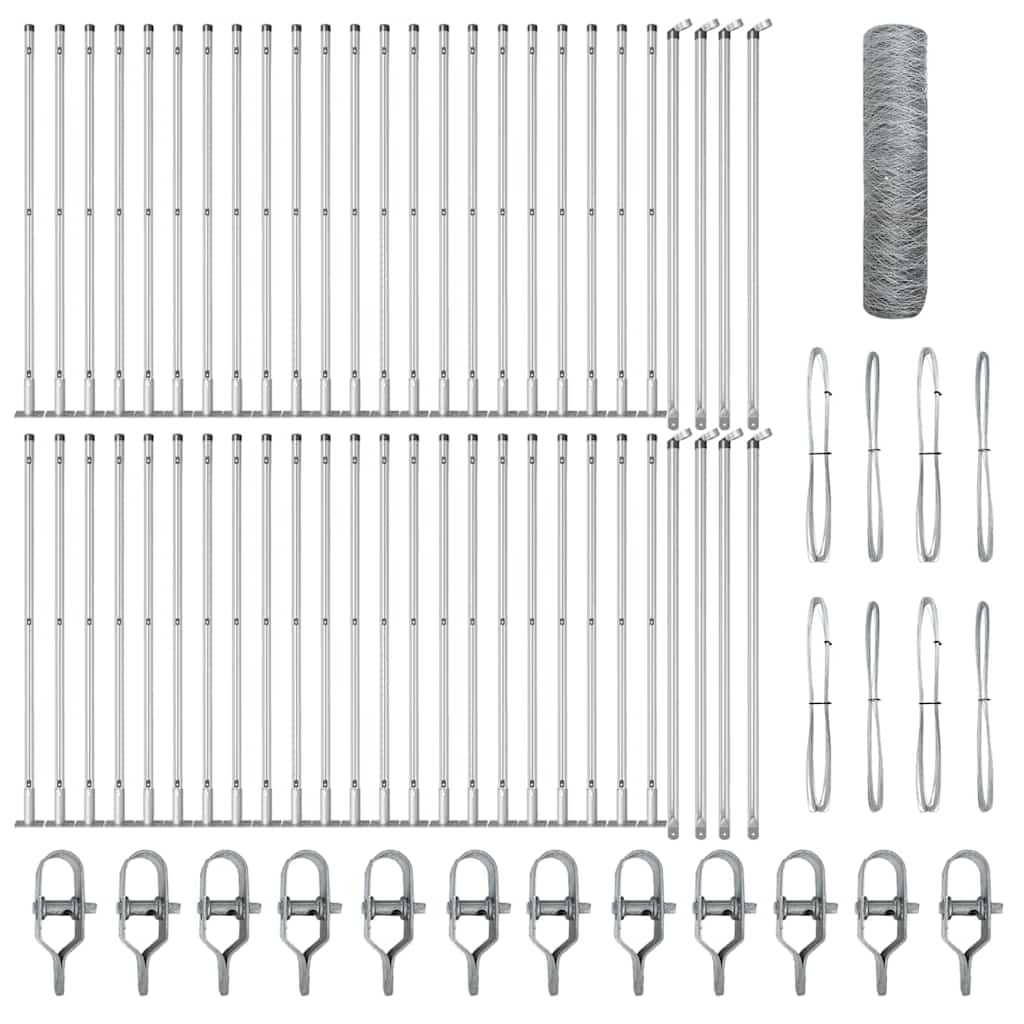 Palo della recinzione Argento 100 x 0,5 m (maglia 36 mm)
