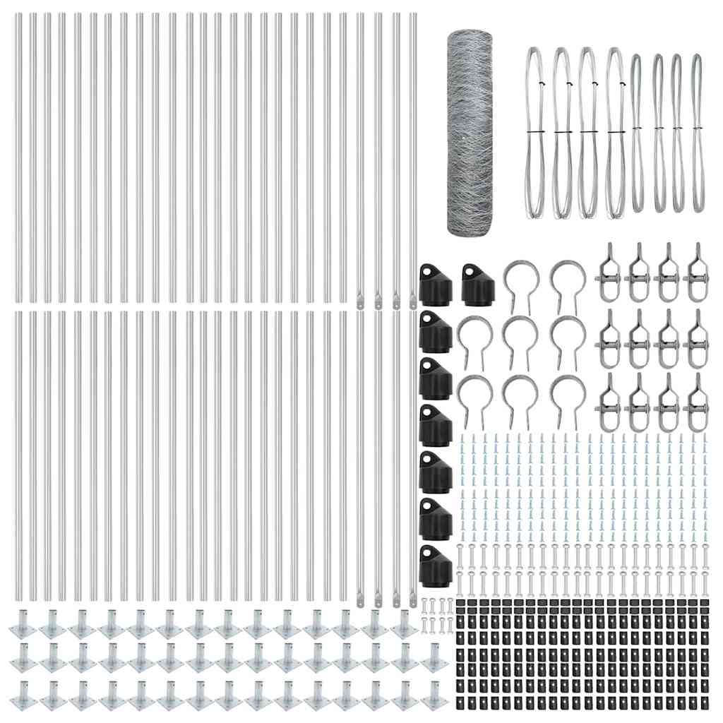 Palo della recinzione Argento 100 x 0,5 m (maglia 36 mm)