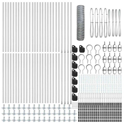 Palo della recinzione Argento 100 x 0,5 m (maglia 36 mm)