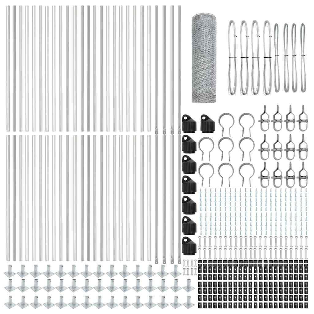Palo della recinzione Argento 100 x 0,6 m (rete da 25 mm)